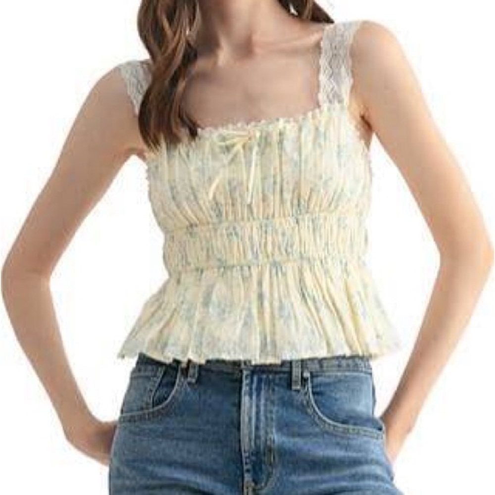 NWT Lush Eyelet Peplum Top